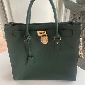 Michael Kors Green and Gold Handbag
